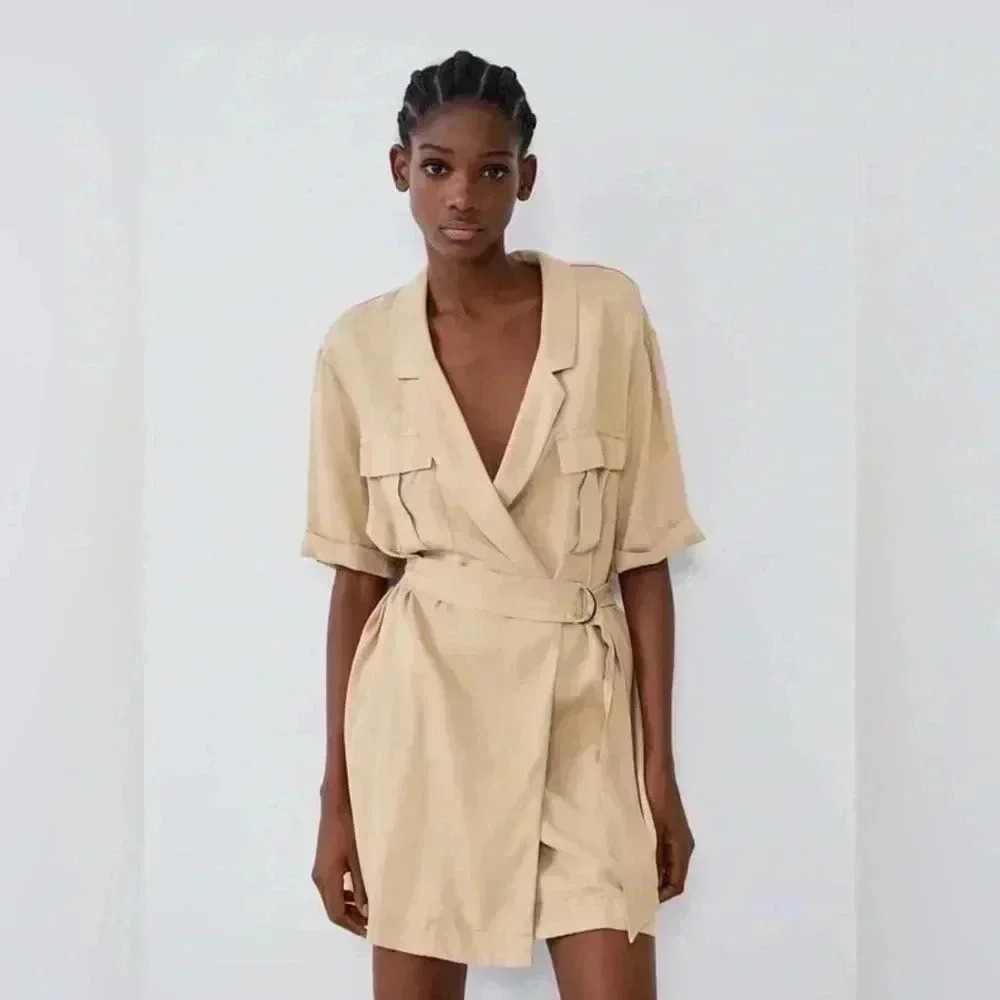 NWT ZARA DRESS  WITH POCKETS XS